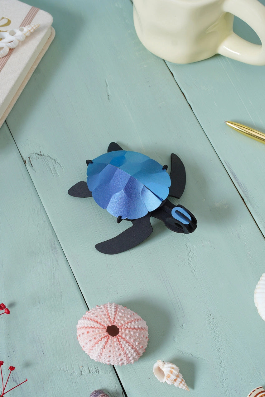 3D Marine Life Puzzel Sea Turtle Baby Blauw - detailfoto 1
