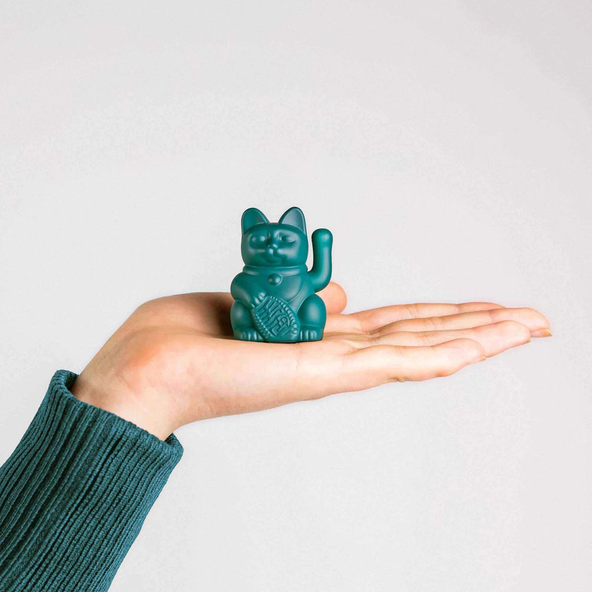 Solar Lucky Cat Groen 5cm - detailfoto 4