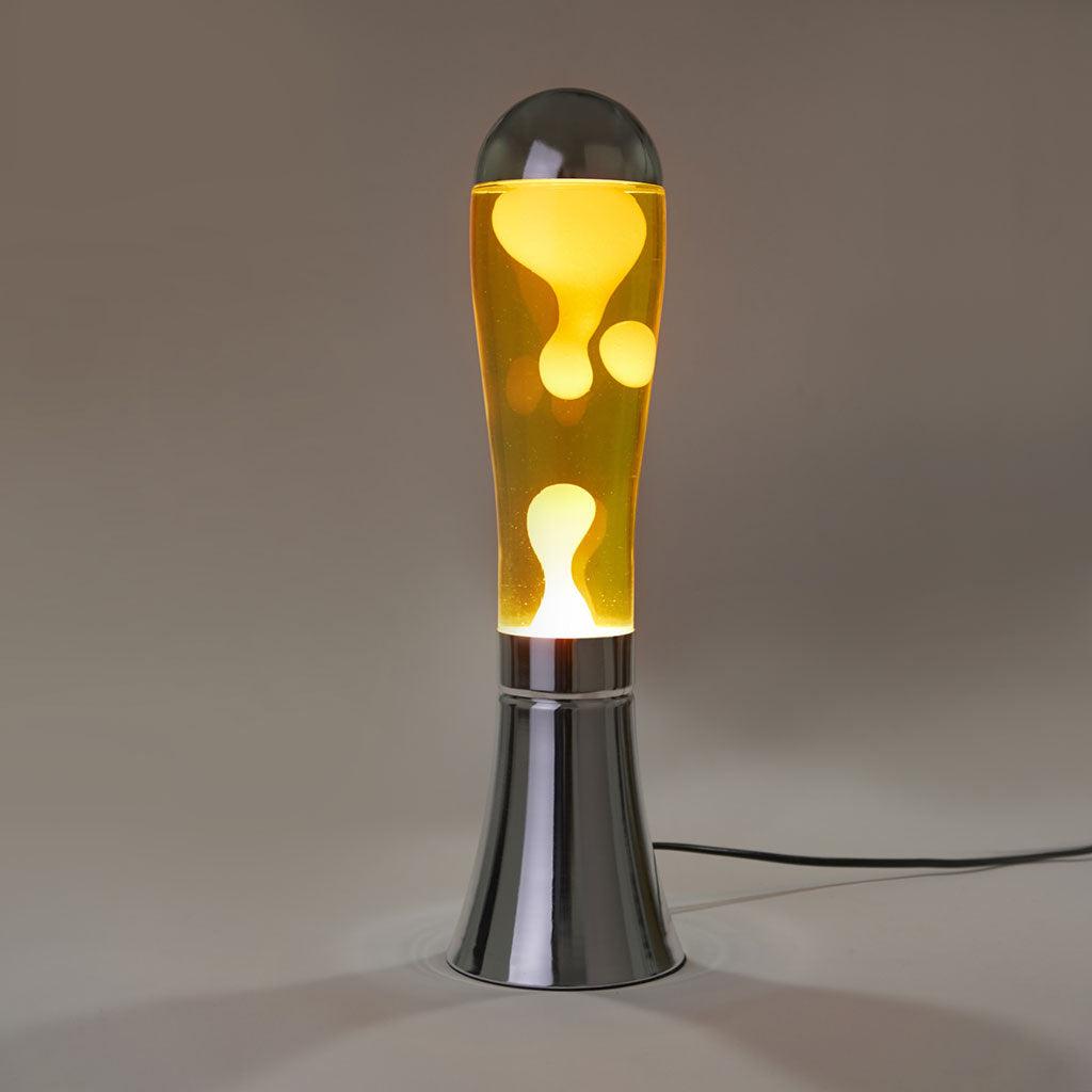 Lavalamp Magma Zilver Geel Aluminium - detailfoto 3