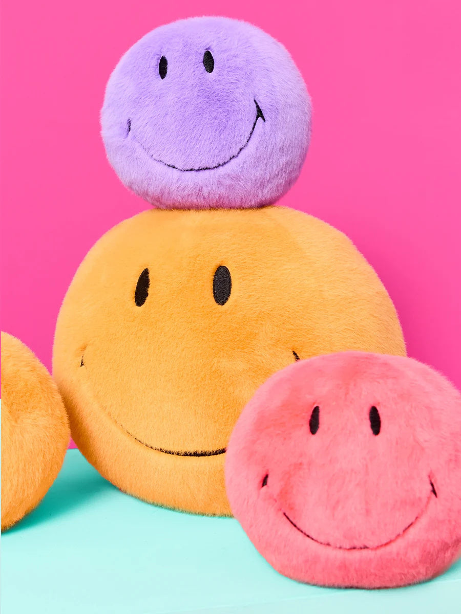 Smiley Knuffel Fuzzy Bright Coral ECO - detailfoto 2