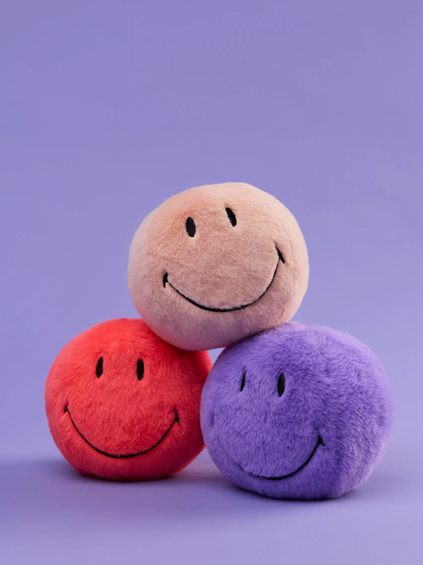 Smiley Knuffel Fuzzy Pink ECO - detailfoto 2