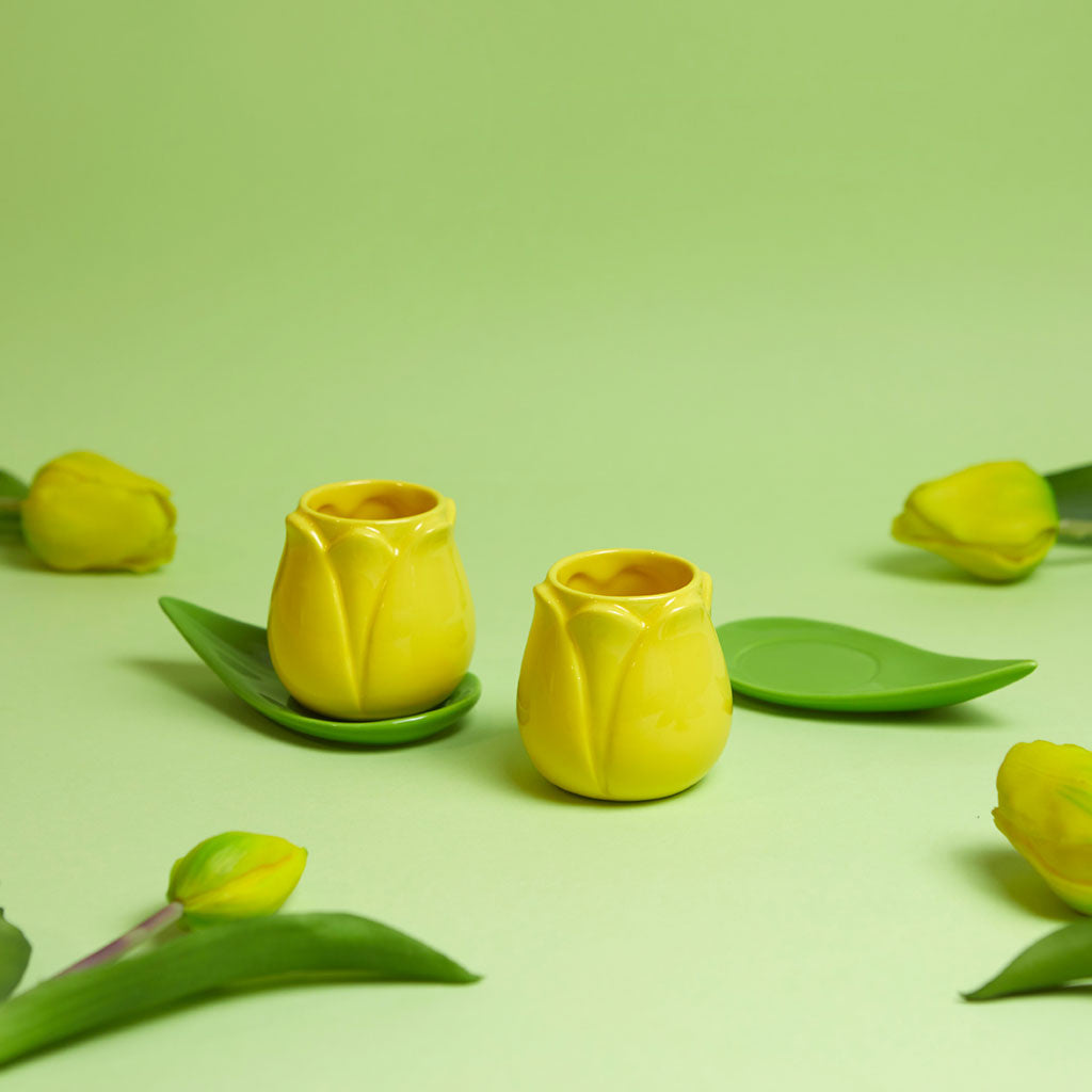 Espresso Kopjes Tulip geel - detailfoto 6