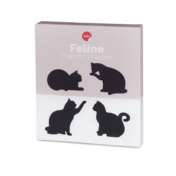 Onderzetters Feline Cat Set van 4 - cadeau van Kado in Huis