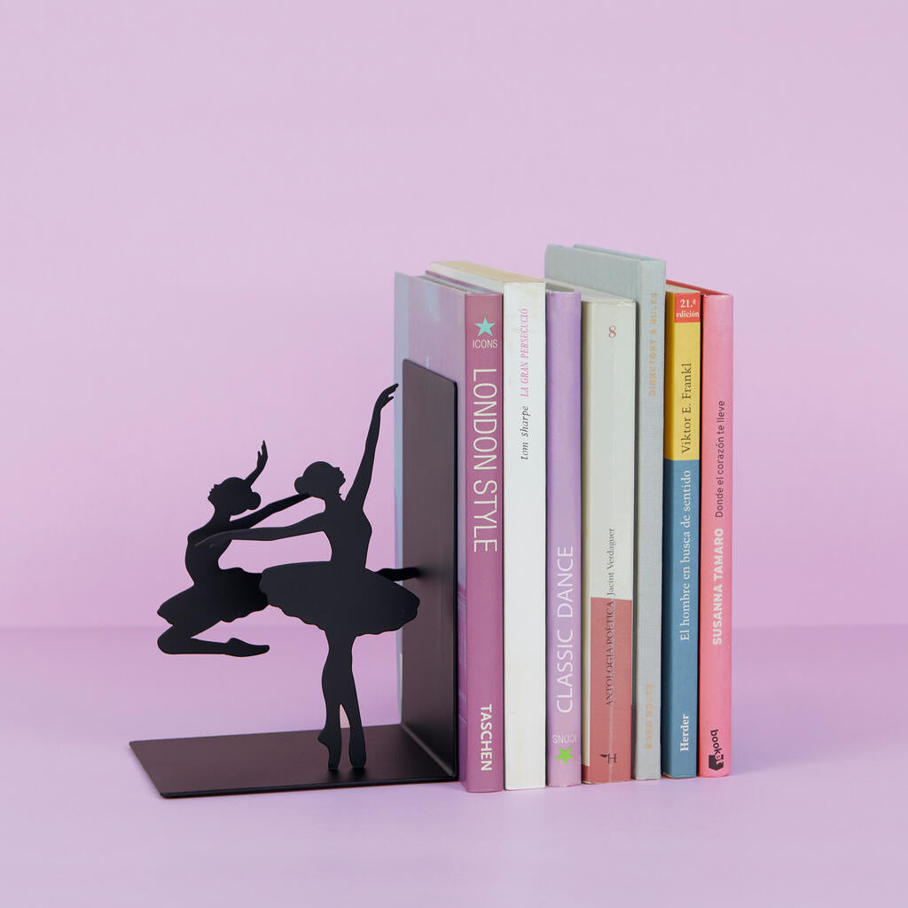 Boekensteun metaal zwart ballerina - cadeau van Kado in Huis