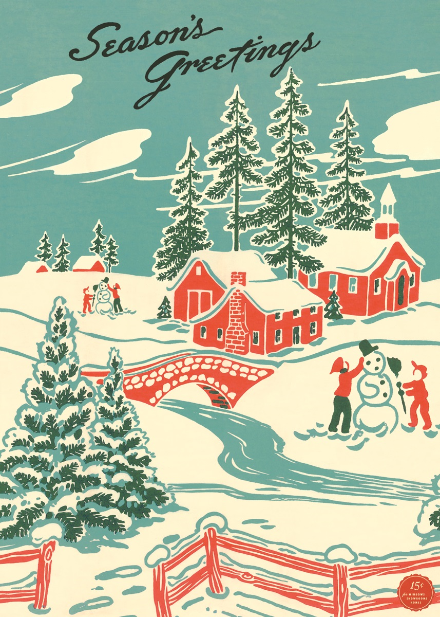 Vintage Schoolposter Winter Wonderland - cadeau van Kado in Huis