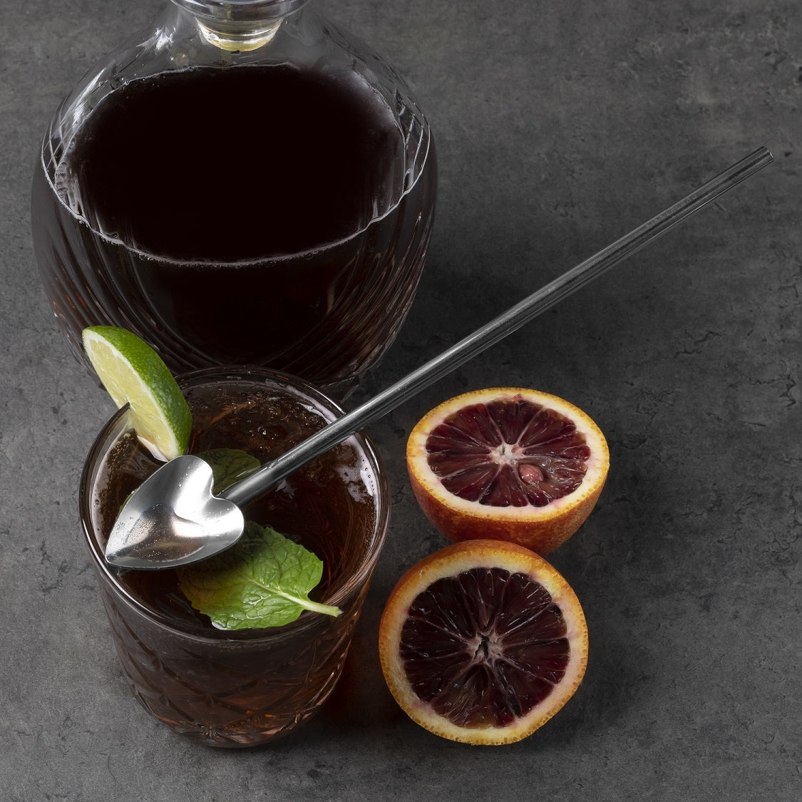 Hart cocktaillepel met rietje - detailfoto 3