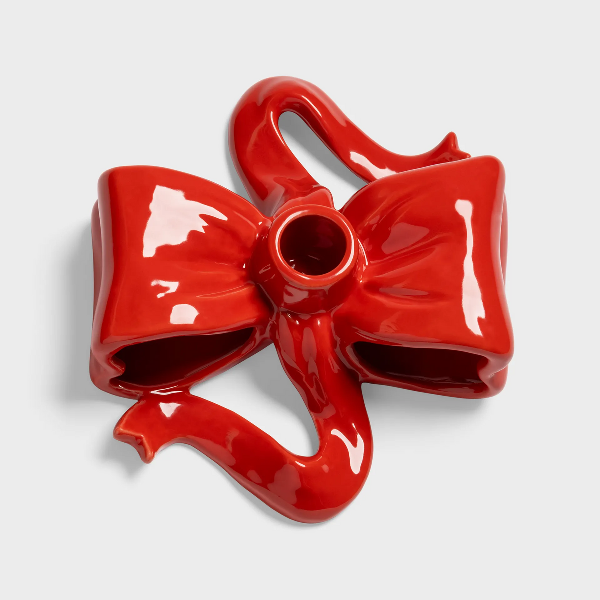 Kandelaar strik rood ribbon - cadeau van Kado in Huis