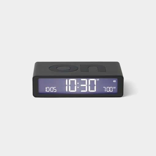 Flip wekker classic oplaadbaar donkergrijs - cadeau van Kado in Huis