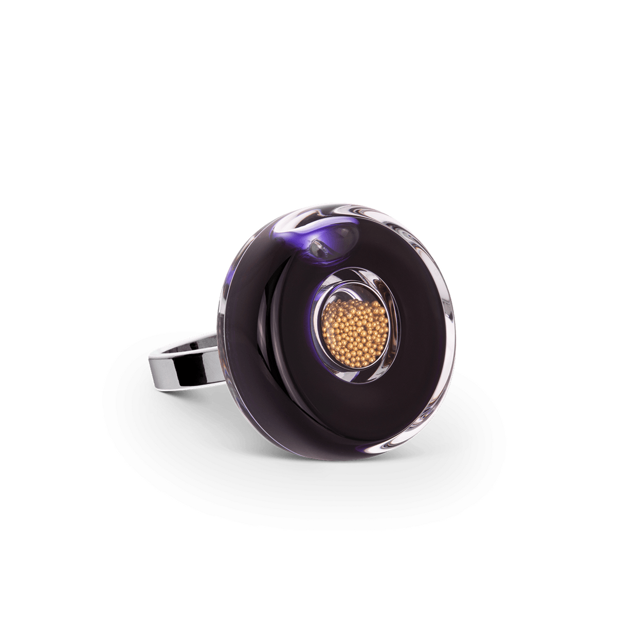 glas ring duo mini zwart goud - cadeau van Kado in Huis