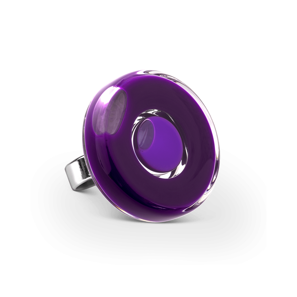 glas ring paars medium duo - cadeau van Kado in Huis