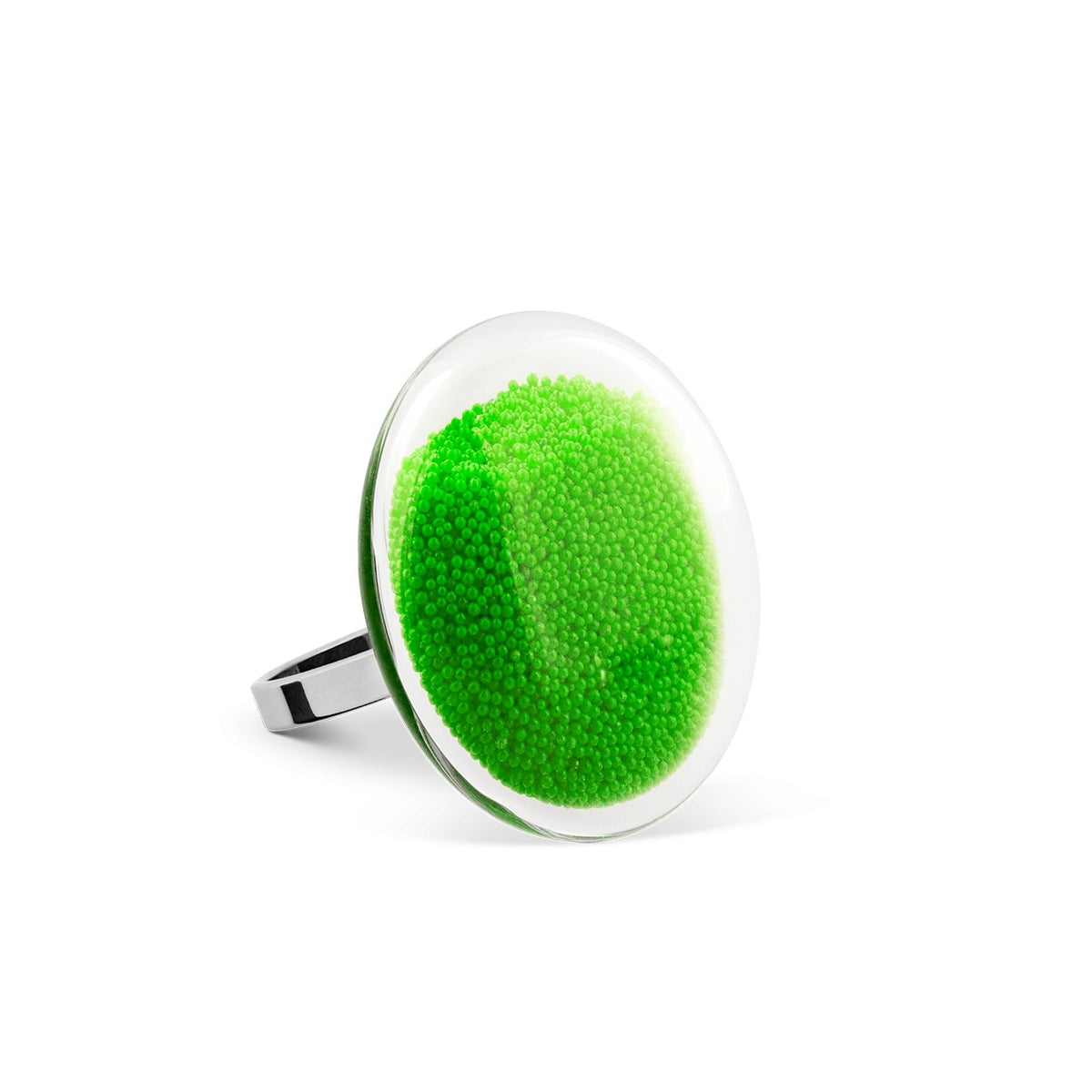glazen ring mini groene kraaltjes Galet - cadeau van Kado in Huis
