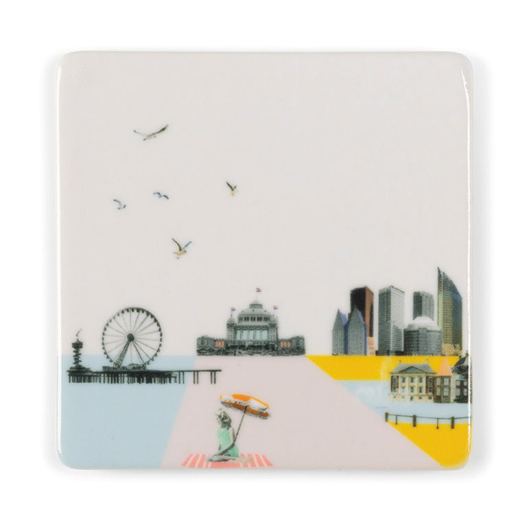 Magneet Mooi Den Haag achter de duinen mini - cadeau van Kado in Huis