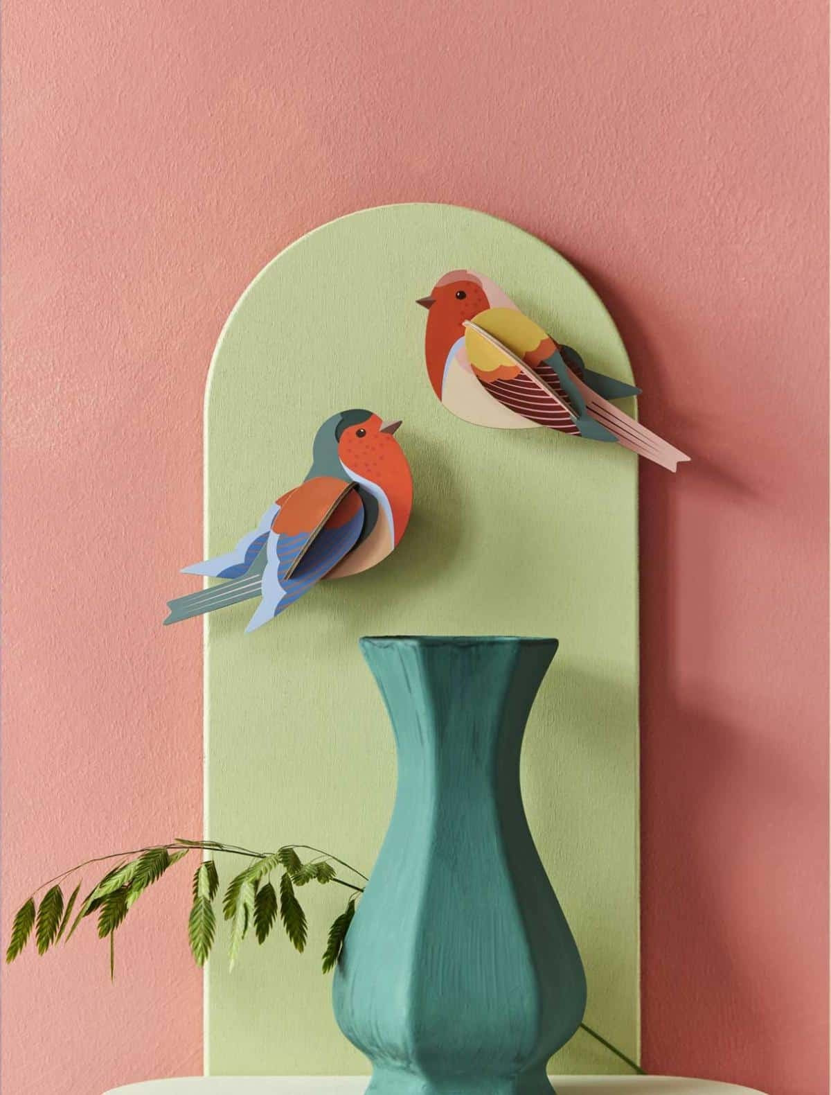 Tuinvogel Roodborstjes Muurkunst - cadeau van Kado in Huis