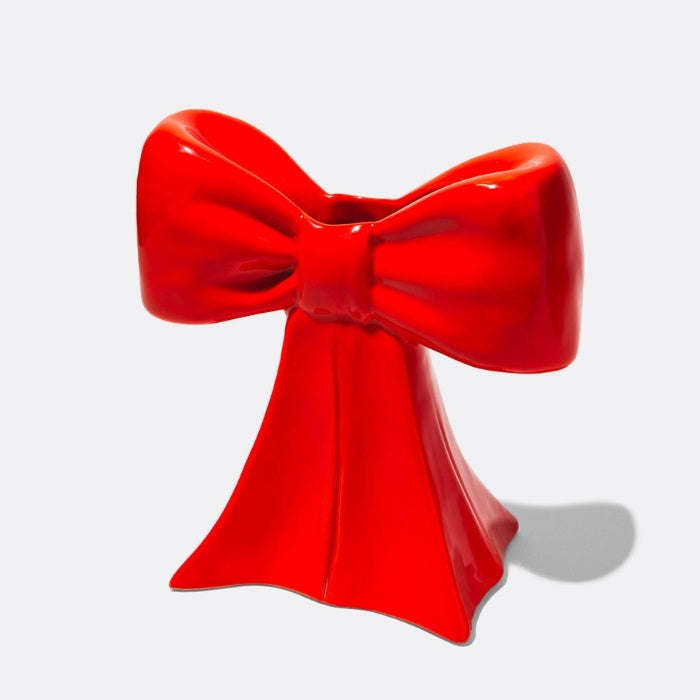 Vaas rood bow strik - cadeau van Kado in Huis