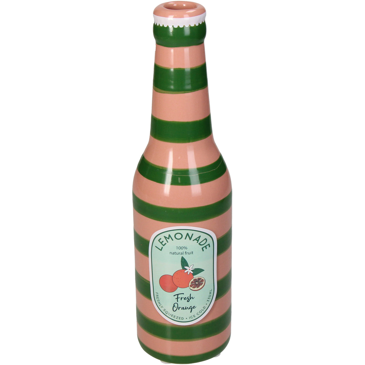 Vaasje roze groen limonade fles Kersten - cadeau van Kado in Huis