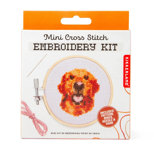Borduren kruissteek Golden Retriever - cadeau van Kado in Huis
