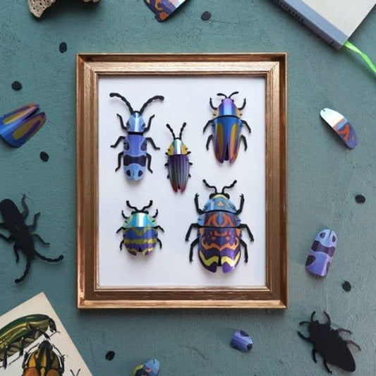 Papieren Kever Collectie Blauw - cadeau van Kado in Huis