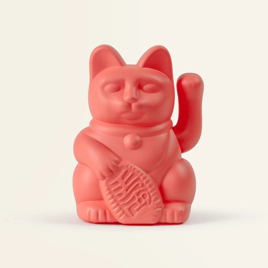 Solar Lucky Cat Neon Oranje Mini 5cm - cadeau van Kado in Huis