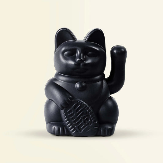 MyNeko Solar Lucky Cat Zwart 5cm - cadeau van Kado in Huis