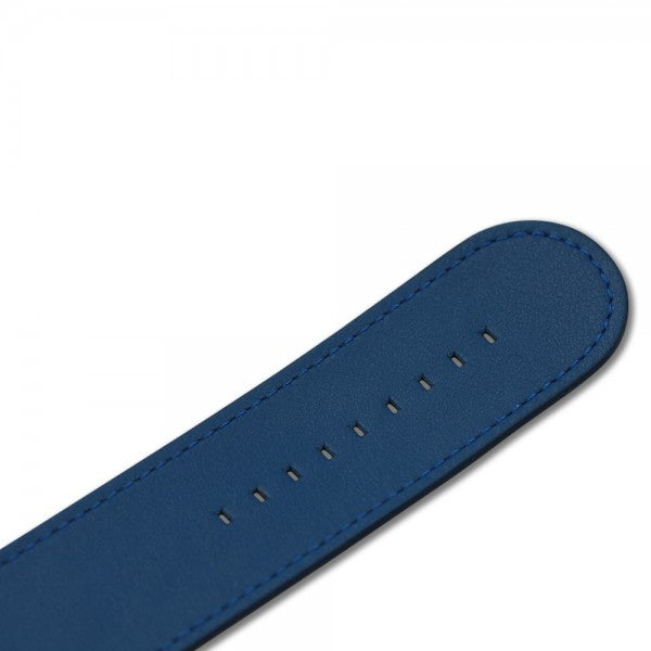 Horlogeband Classic Leder Blauw - detailfoto 3