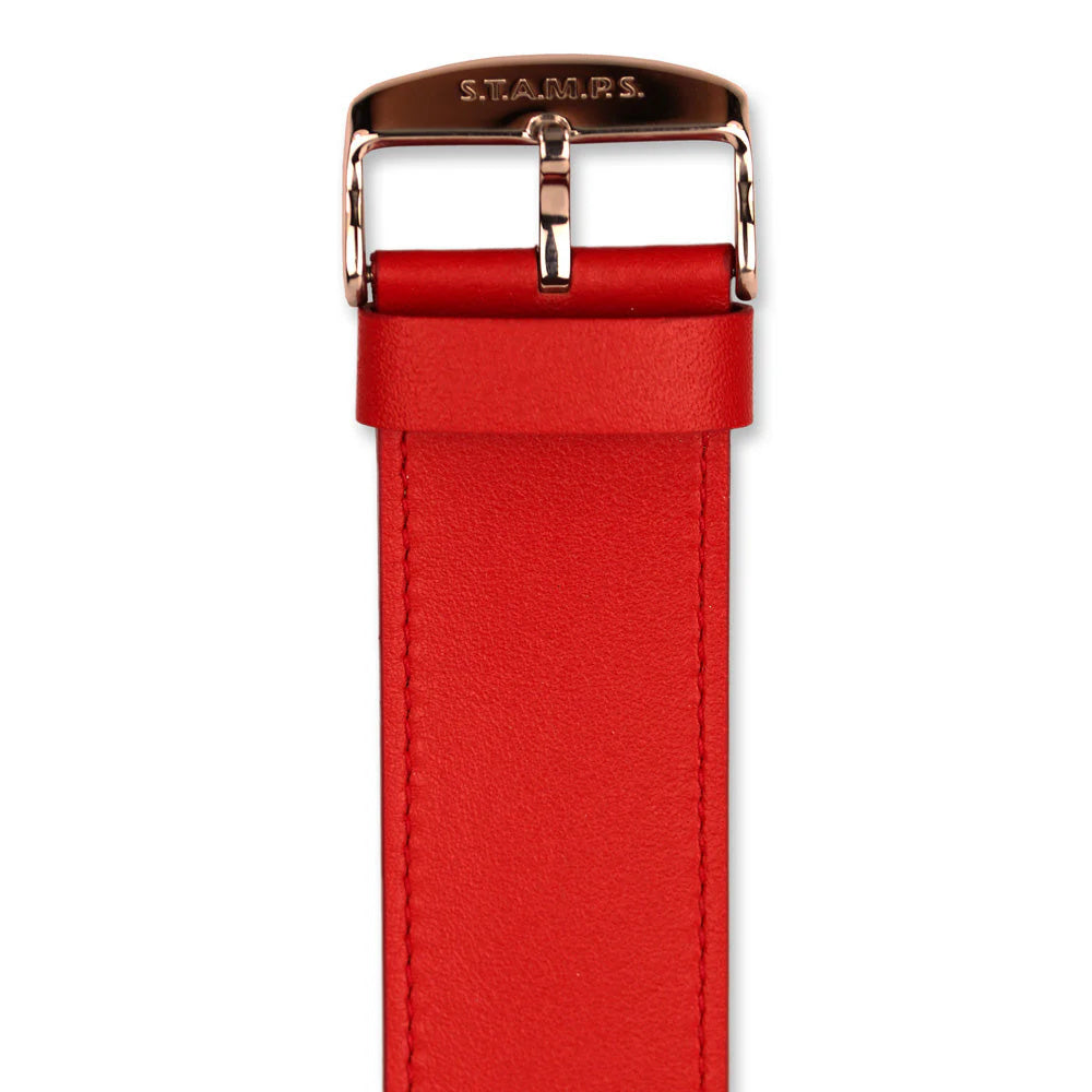 Horlogeband Classic Leder Rood - cadeau van Kado in Huis