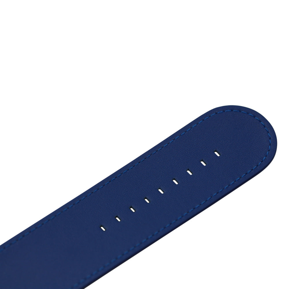 Horlogeband Classic Leder Diep Blauw - detailfoto 3