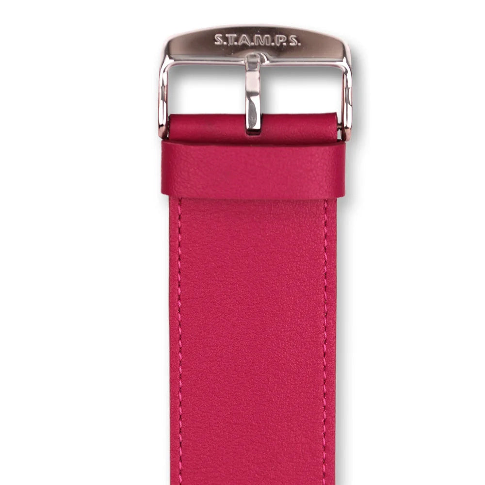 Horlogeband Classic Leder Fuchsia - cadeau van Kado in Huis