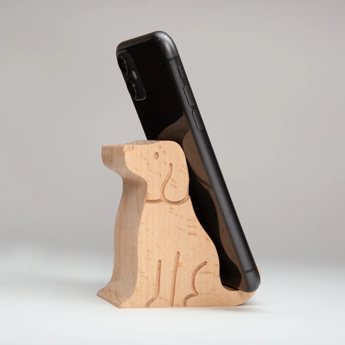 Telefoonhouder bureau hond hout - detailfoto 3