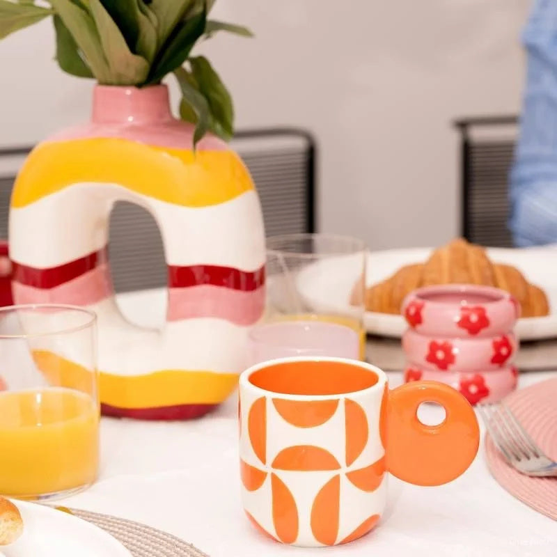 Koffie mok Leonor Groovy Grids - detailfoto 2