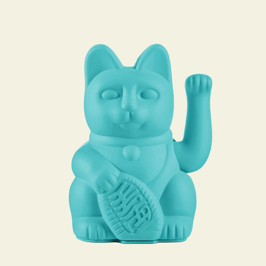 Lucky cat maneki turquoise - cadeau van Kado in Huis