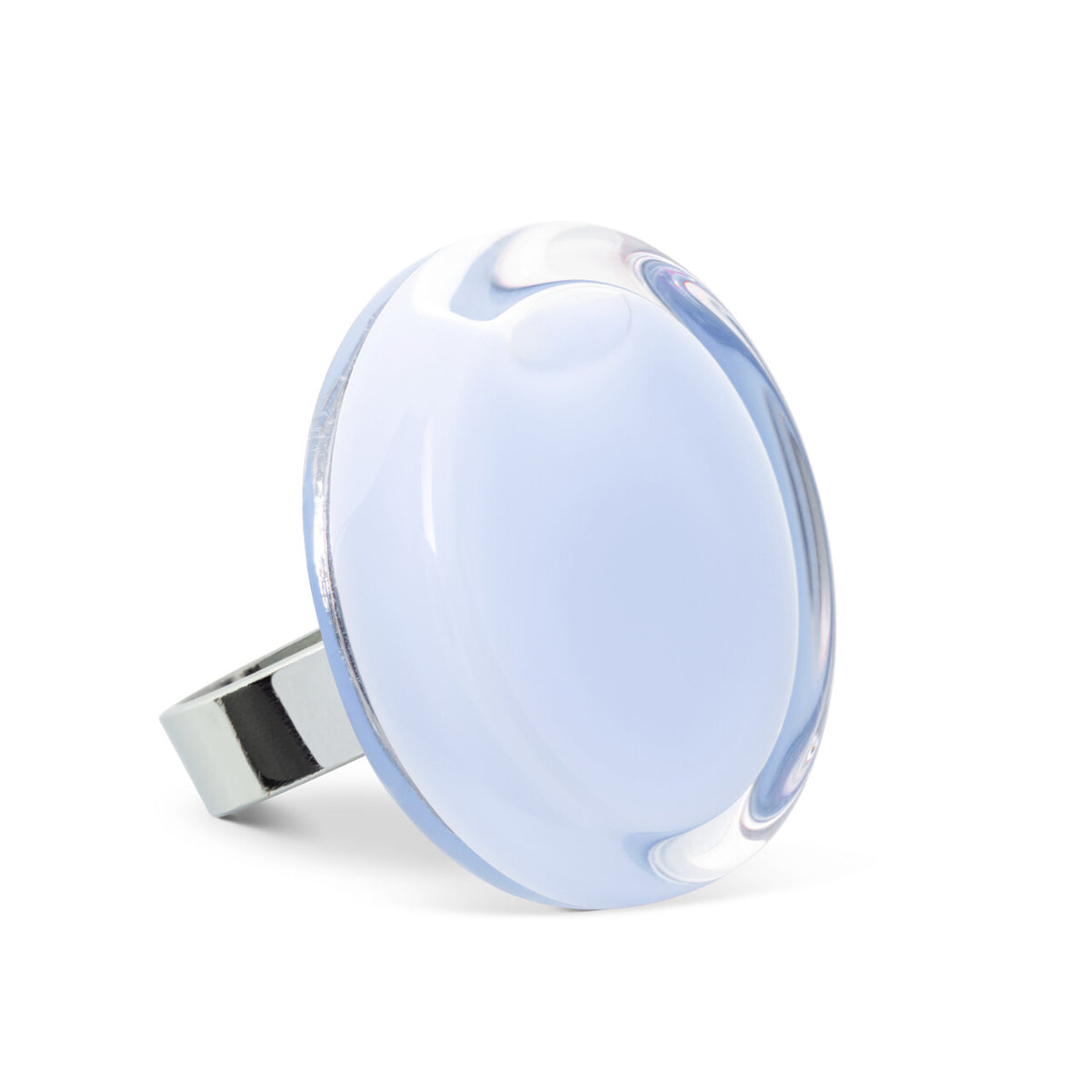 Glazen Ring Cachou Medium Pastel  Blue Verstelbare Ring - detailfoto 1