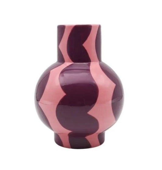 Roze vaas Gaspar Wavy Rumba - cadeau van Kado in Huis