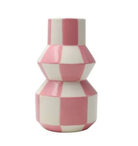 Roze vaas Celestino Squares en Stripes - detailfoto 1