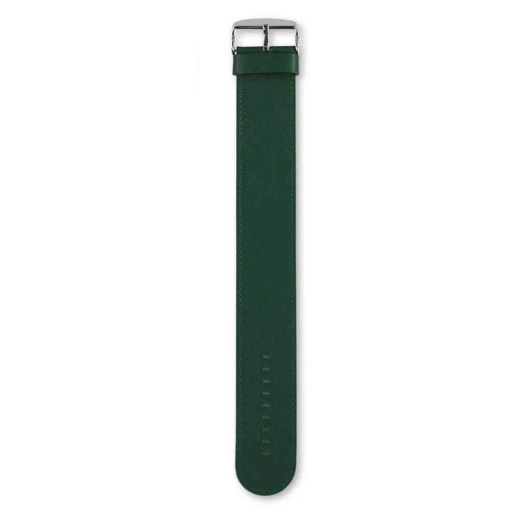 Horlogeband Classic Leder Donkergroen - detailfoto 2