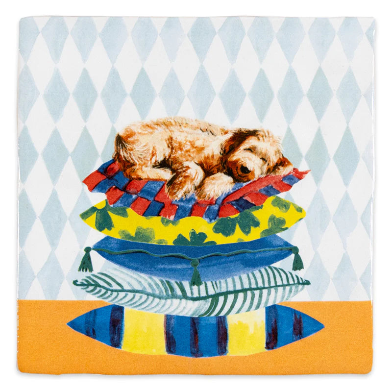 Tegeltje Sleepy Dog - cadeau van Kado in Huis