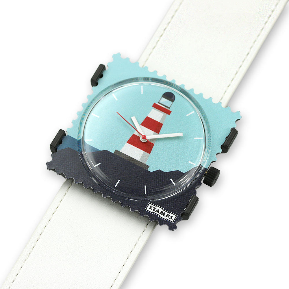 Horlogeband Classic Leder Wit - detailfoto 2