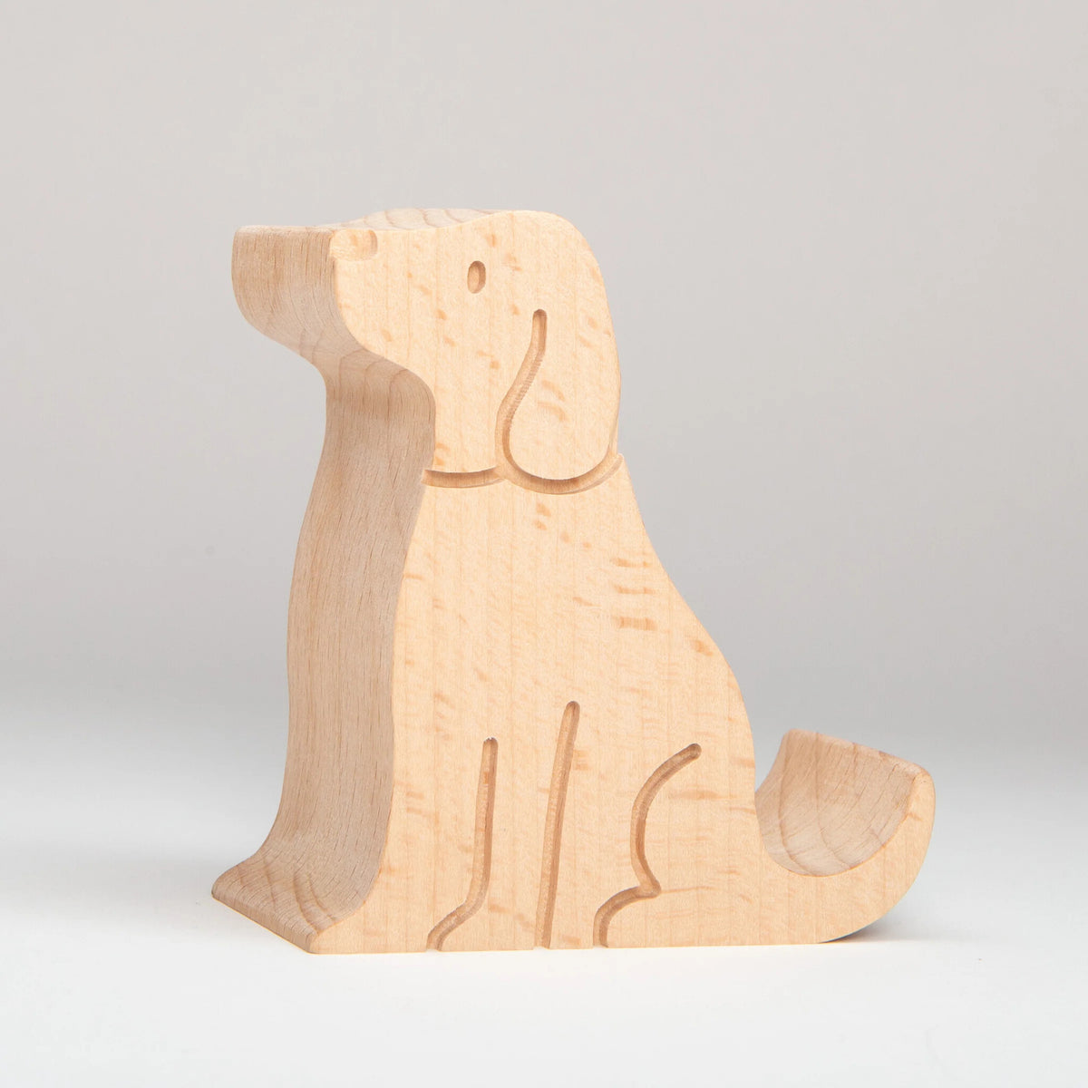 Telefoonhouder bureau hond hout - cadeau van Kado in Huis