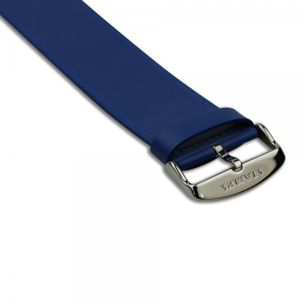 Horlogeband Classic Leder Blauw - detailfoto 2