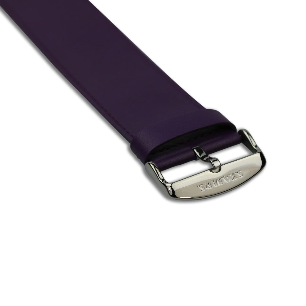 Horlogeband Classic Leder Paars - detailfoto 3