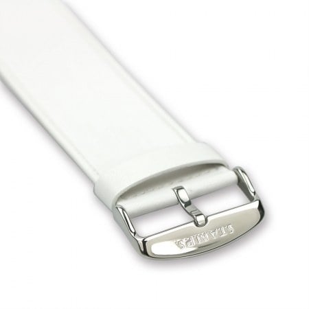 Horlogeband Classic Leder Wit - detailfoto 3