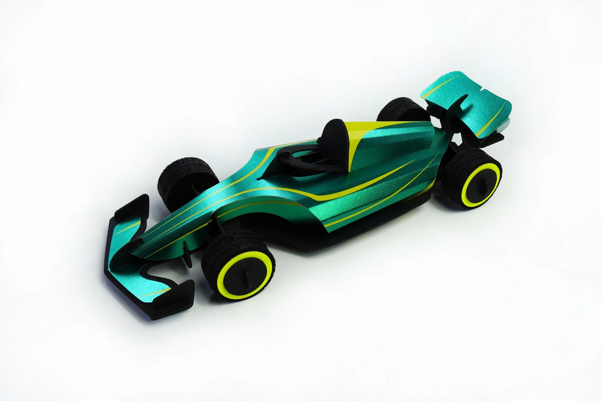 Raceauto van Papier Racing Green - cadeau van Kado in Huis