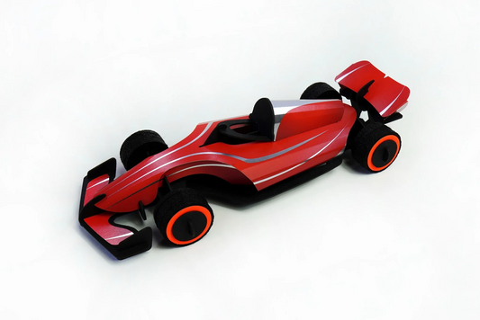 Raceauto van Papier Red Hot - cadeau van Kado in Huis