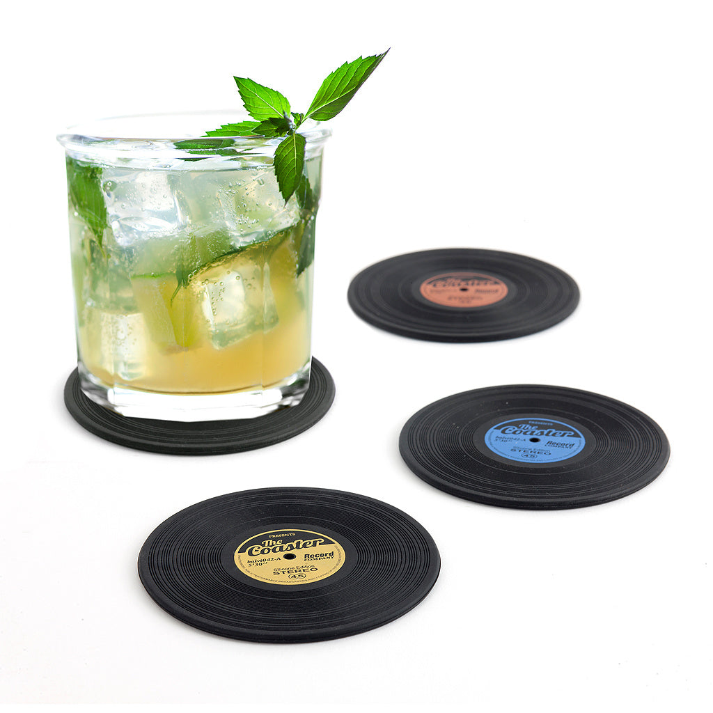 Onderzetters Vinyl The Coaster set van 4 - cadeau van Kado in Huis