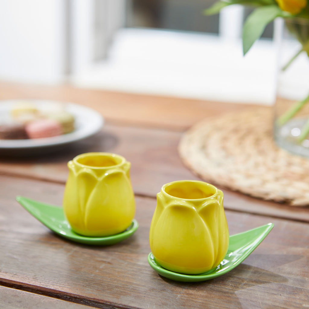 Espresso Kopjes Tulip geel - detailfoto 3
