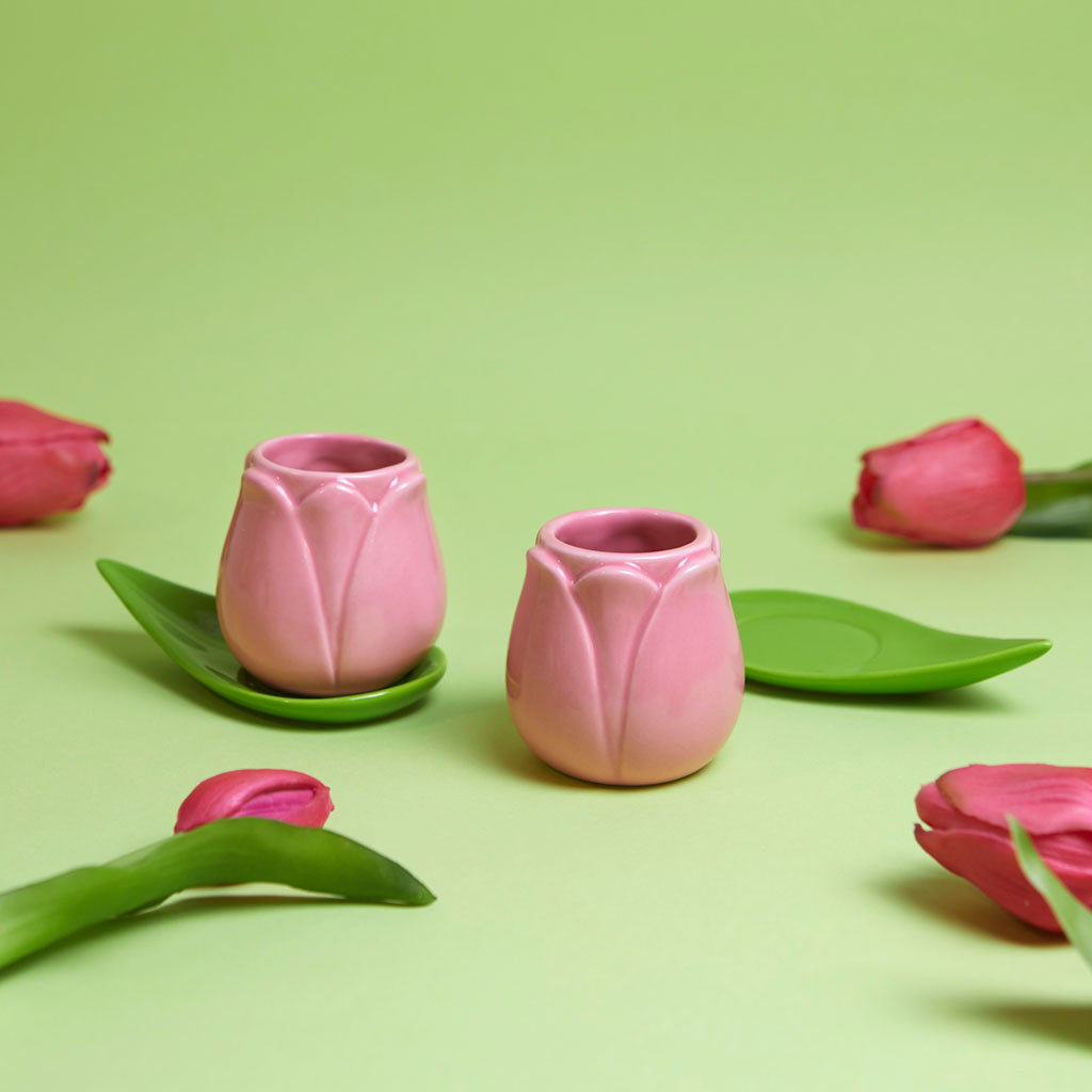 Espresso Kopjes Tulip Roze - detailfoto 2