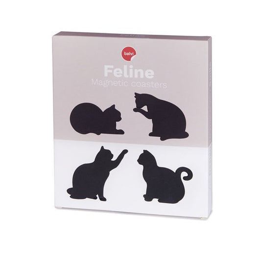 Onderzetters Feline Cat Set van 4 - cadeau van Kado in Huis