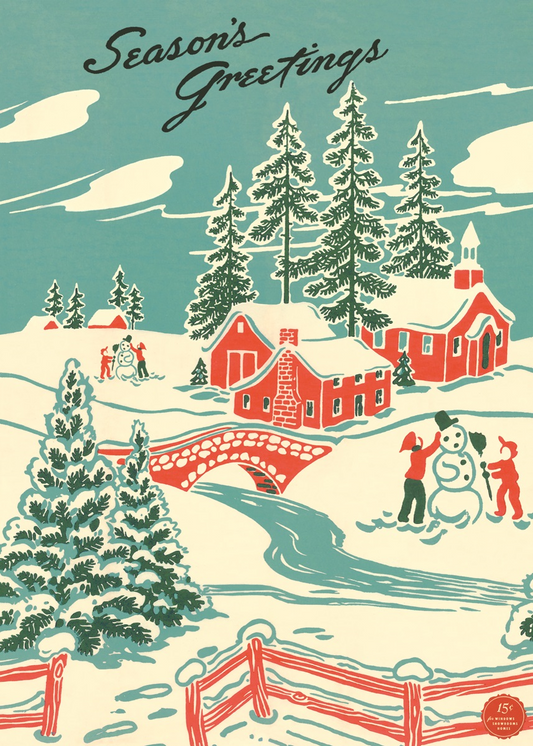 Vintage Schoolposter Winter Wonderland - cadeau van Kado in Huis