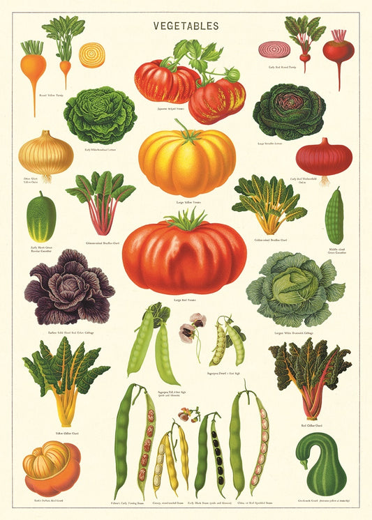 Vintage Schoolposter Vegetable Garden - cadeau van Kado in Huis