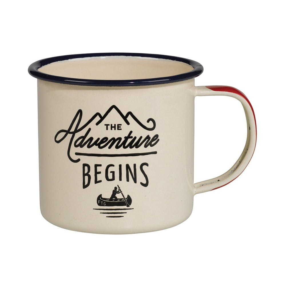 Emaille mok The Adventure Begins beige - detailfoto 2