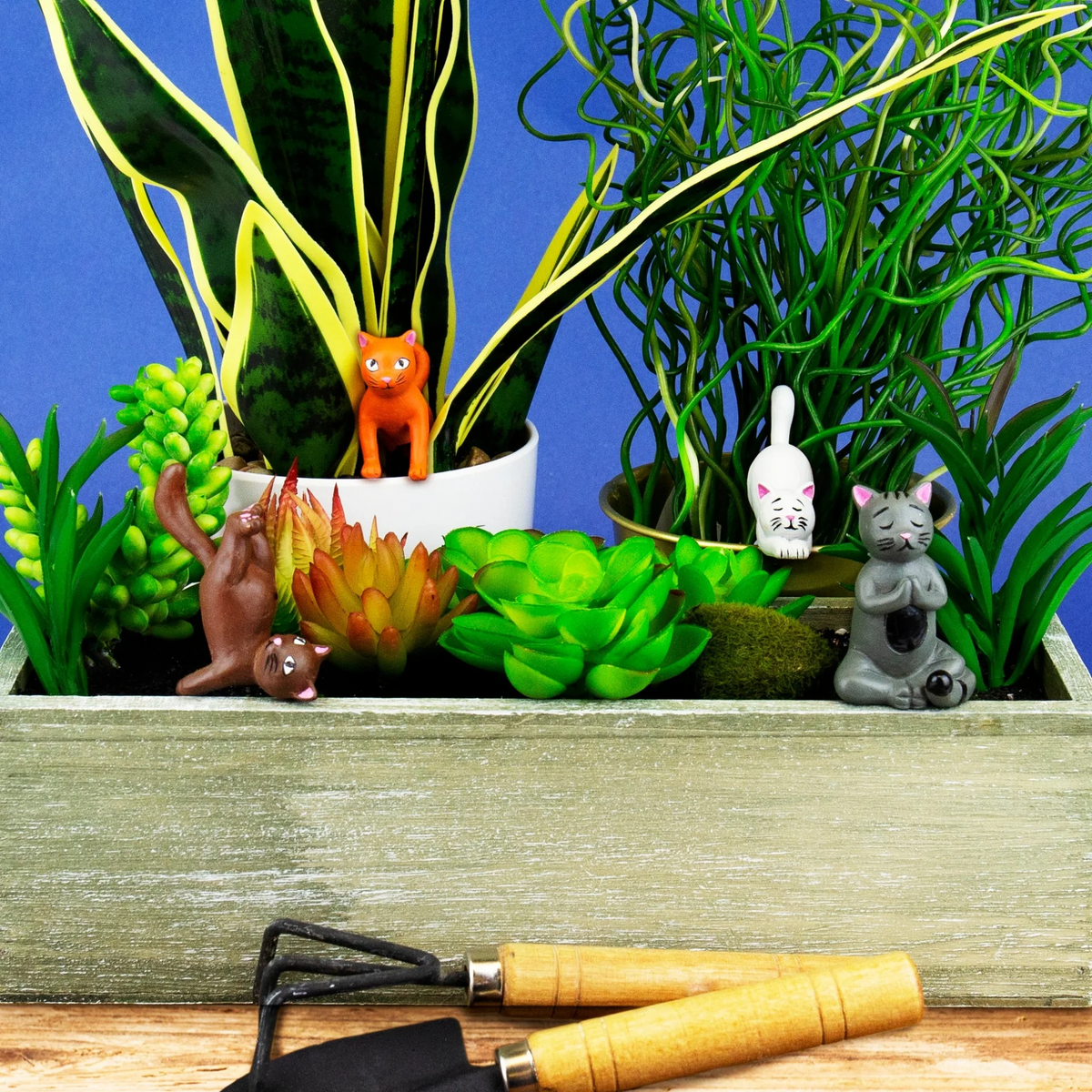 Plantenpot Decoratie Yoga Katten - detailfoto 2